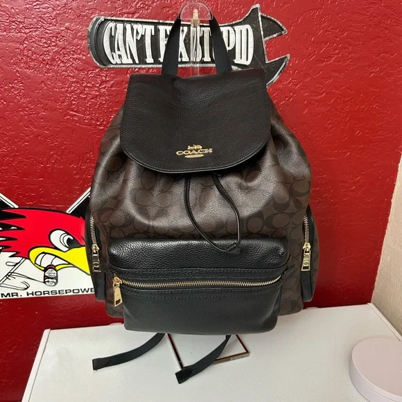 Coach Dual-Tone Black and Brown Diaper Backpack - Picture 2 of 13